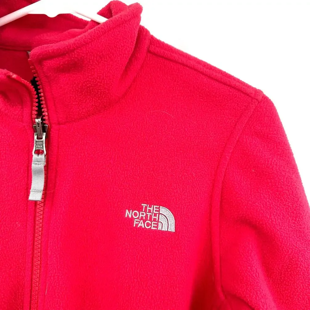 The North Face Size Large Girls Jacket Pink Fleece Full Zip Back to School Coat‎